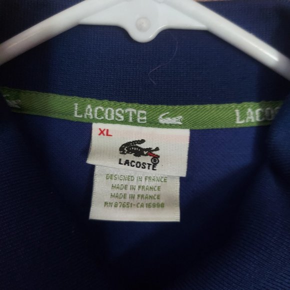 Extra Large Blue Lacoste Polo T-Shirt - Picture 2 of 3